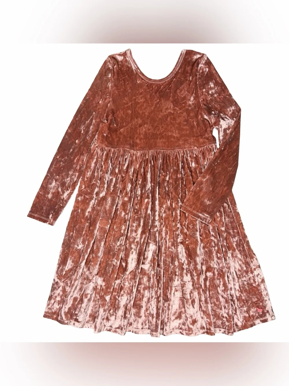 Pink Chicken Crushed Velvet Dress Rose Gold- size 8- vguc